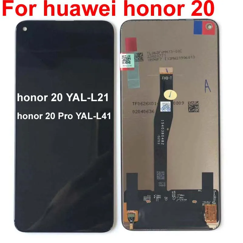 Для 6,26 ''huawei honor 20 honor 20 Pro YAL-L21 YAL-L41 YAL-AL10 ЖК-дисплей Дисплей кодирующий преобразователь сенсорного экрана в сборе запчасти