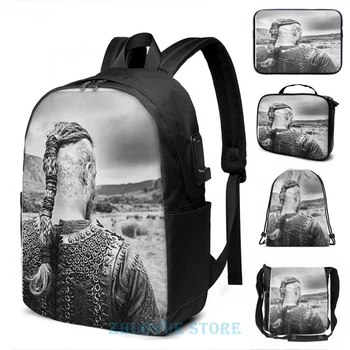 

Funny Graphic print Ragnar Lothbrok (2) USB Charge Backpack men School bags Women bag Travel laptop bag