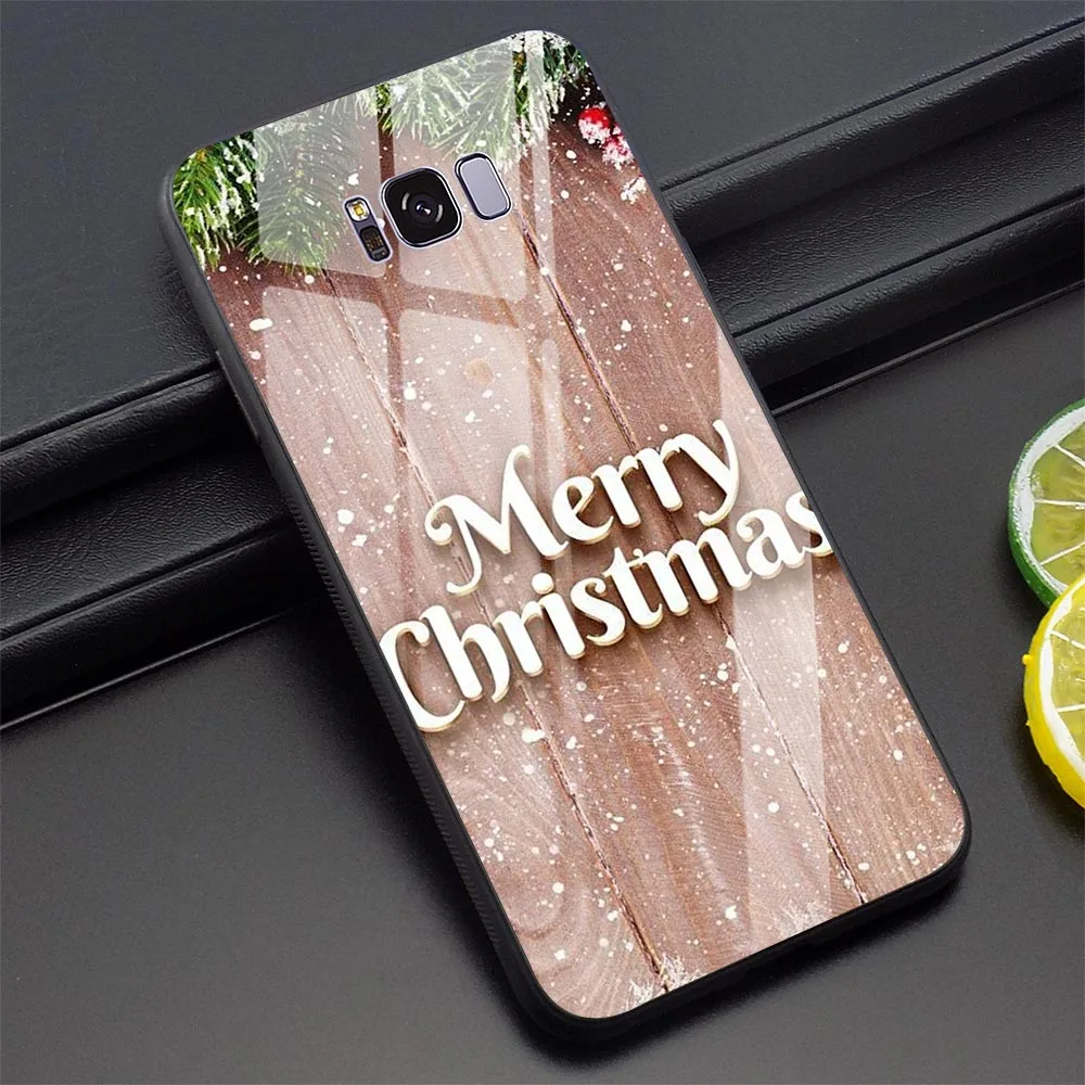 Рождество год Стекло чехол для телефона для samsung Galaxy S10 чехол A70 A60 M40 A50 A40 A20 A30 A10 S7 край S8 S9 плюс - Цвет: K3002401