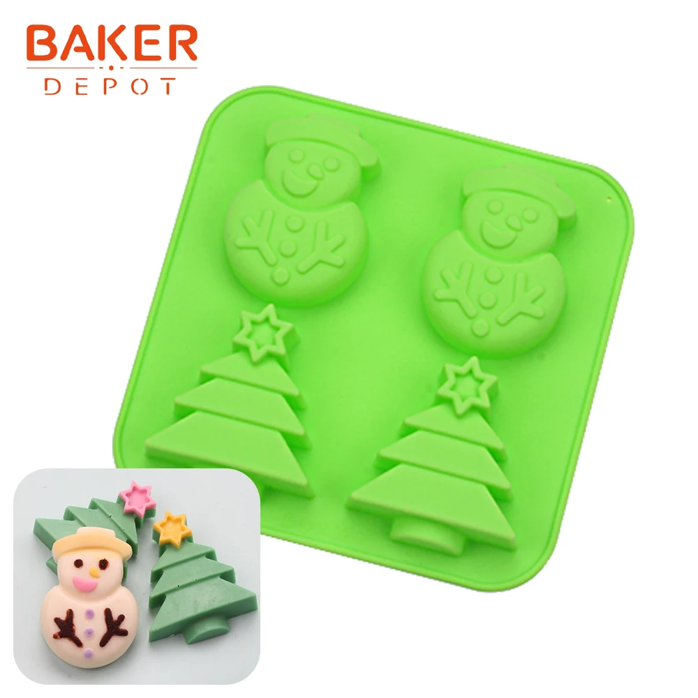 BAKER DEPOT силиконовая форма для торта Кондитерская рождественское мыло ручной работы из смолы гипсовая форма Санта форма желе хлеб торт инструмент для украшения - Цвет: CDY-412