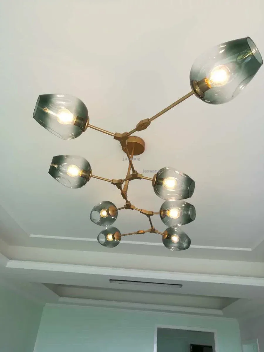 Скандинавский светодиодный светильник, подвесной светильник s Lustre, подвесной светильник для столовой, регулируемый Золотой/черный светильник, стеклянный подвесной светильник