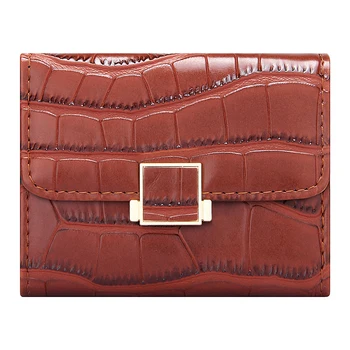 

Women Wallet Stone Pattern Accordion Credit Card Holder Wallets Lady Luxury Brand Design PU Leather Short Hasp Coin Purse Female