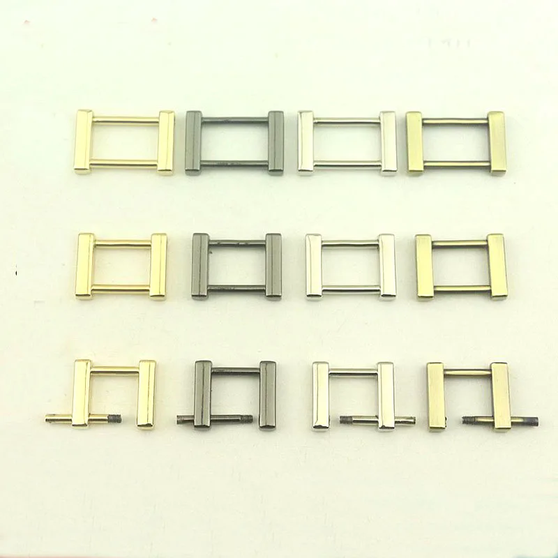 

50Pcs 13/16/19mm Metal O D Ring Luggage Hardware Removable Detachable Screws Square Metal Buckles for Bag Accessories Wholesales