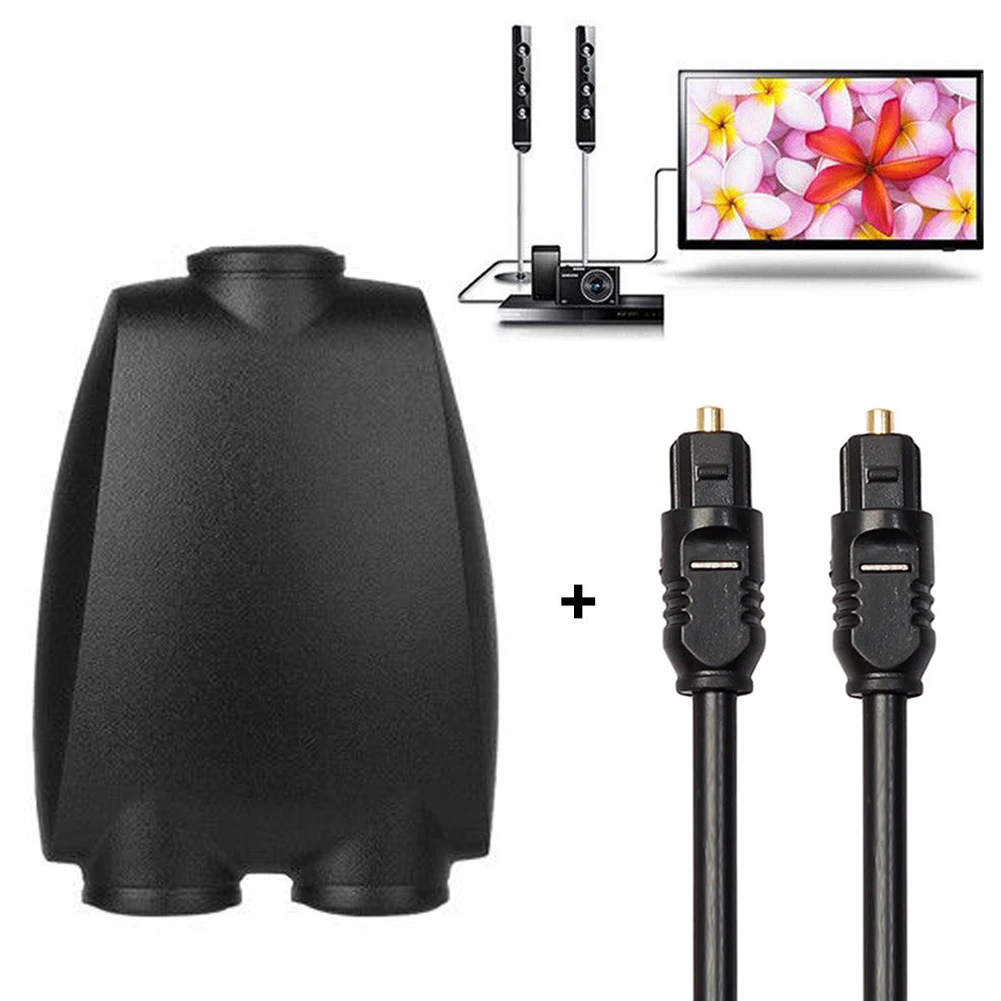 Digital óptica SPDIF divisor de Audio de 2 separador Toslink Adaptador 1 entrada 2 Salida Óptica SPDIF Cable divisor Hub para CD y DVD