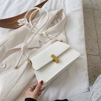 

Burminsa Summer Trapezoidal Design Small Shoulder Bags For Women High Quality PU Leather Underarm Purse Lock Ladies Hand Bags