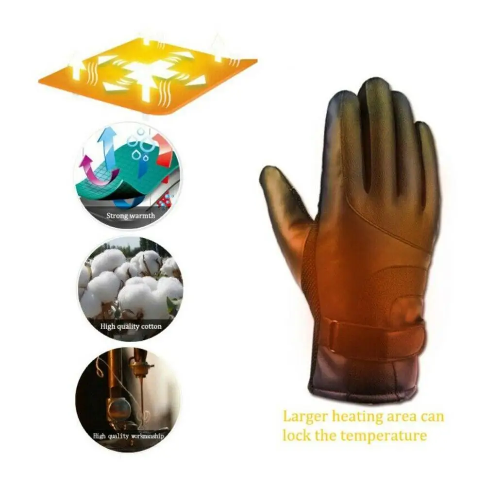 Нагревательные Перчатки USB Электрический нагрев мотоцикл электрический автомобиль езда перчатки толстые температурные перчатки с регулировкой