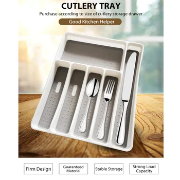 

6 Grids Kitchen Cutlery Tray Insert Drawer Rack Holder Home Organizer Utensil Storage Kitchen Knifes Forks Organizer Con