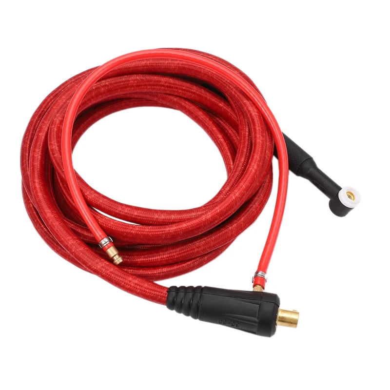 Hot XD-WP9F 4M Red Super Soft Hose Braided Air-Cooled Complete TIG Welding Torch 35-70 Connector