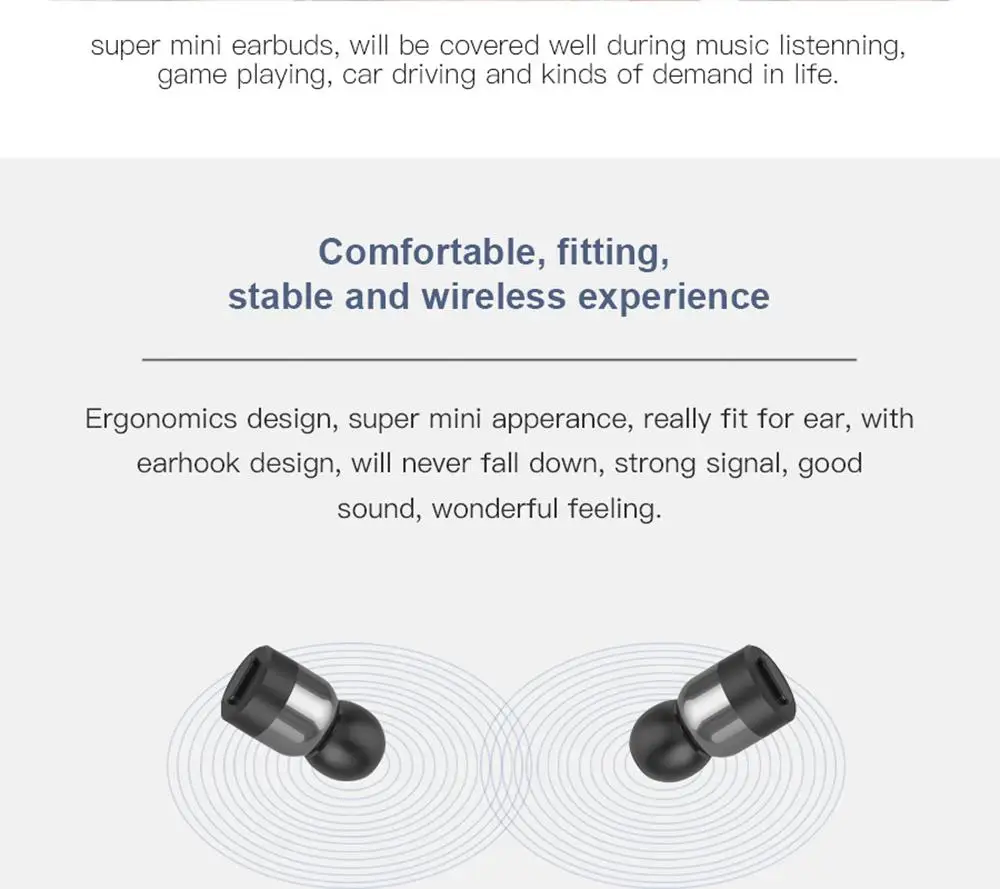 Двойные TWS беспроводные Bluetooth наушники-вкладыши стерео музыкальные гарнитуры IPX4 невидимые наушники с микрофоном 2000mAh зарядное устройство Внешний аккумулятор