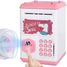 

Electronic Piggy Bank for Kids Cash Money Savings box for coins Fingerprint and Face Scan Password Lock Money Box