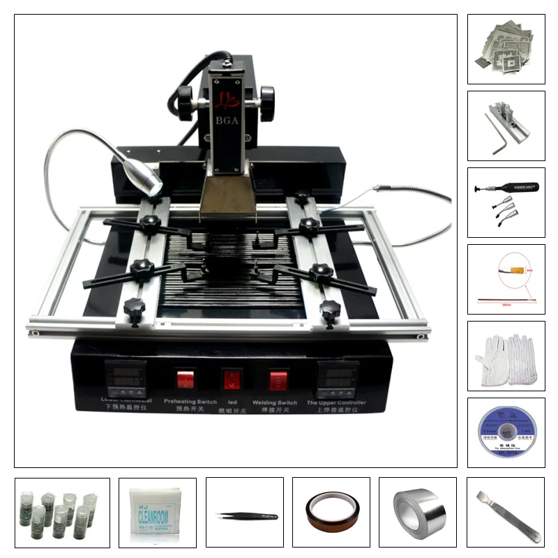 

LY M770 BGA Rework Station Reballing Machine with 810 pcs directly heating D-H stencil kit pack
