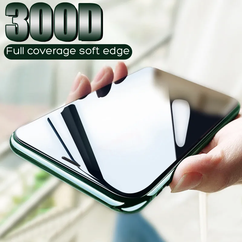 

300D Full Cover Tempered Glass For iPhone 6 6s 7 8 Plus X Xs Max XR Screen Protector Glass On For iPhone 11 Pro Max Glass