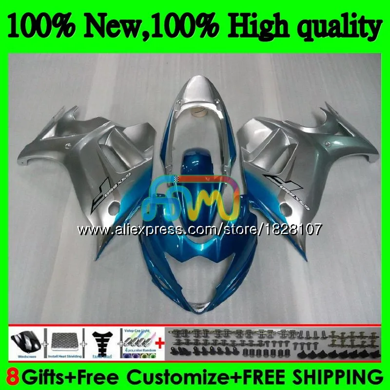 650 комплект для SUZUKI GSXF 650 GSX650F 08 09, 10, 11, 12, 13, 14, 45BS. 15 голубой серебристый GSXF650 2008 2009 2010 2011 2012 2013 обтекатель - Цвет: No. 1