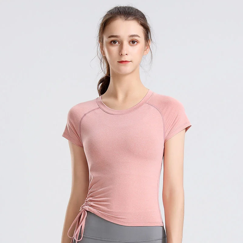 

Yoga Crop Top Clothes Women's Short Sleeve Coat Running Mujer Camisetas