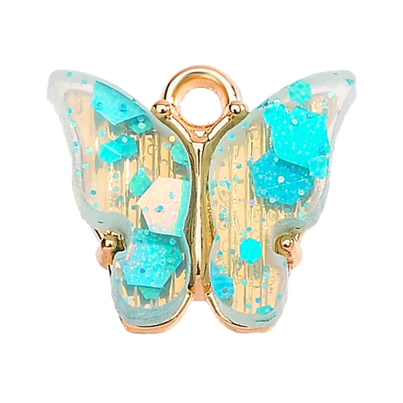 14*14MM Multicolor Acrylic Butterfly Pendant Cute Animal Charm DIY Butterfly Earring Jewelry Making Supplies 10Pcs jewelry charms animal charms acrylic charms