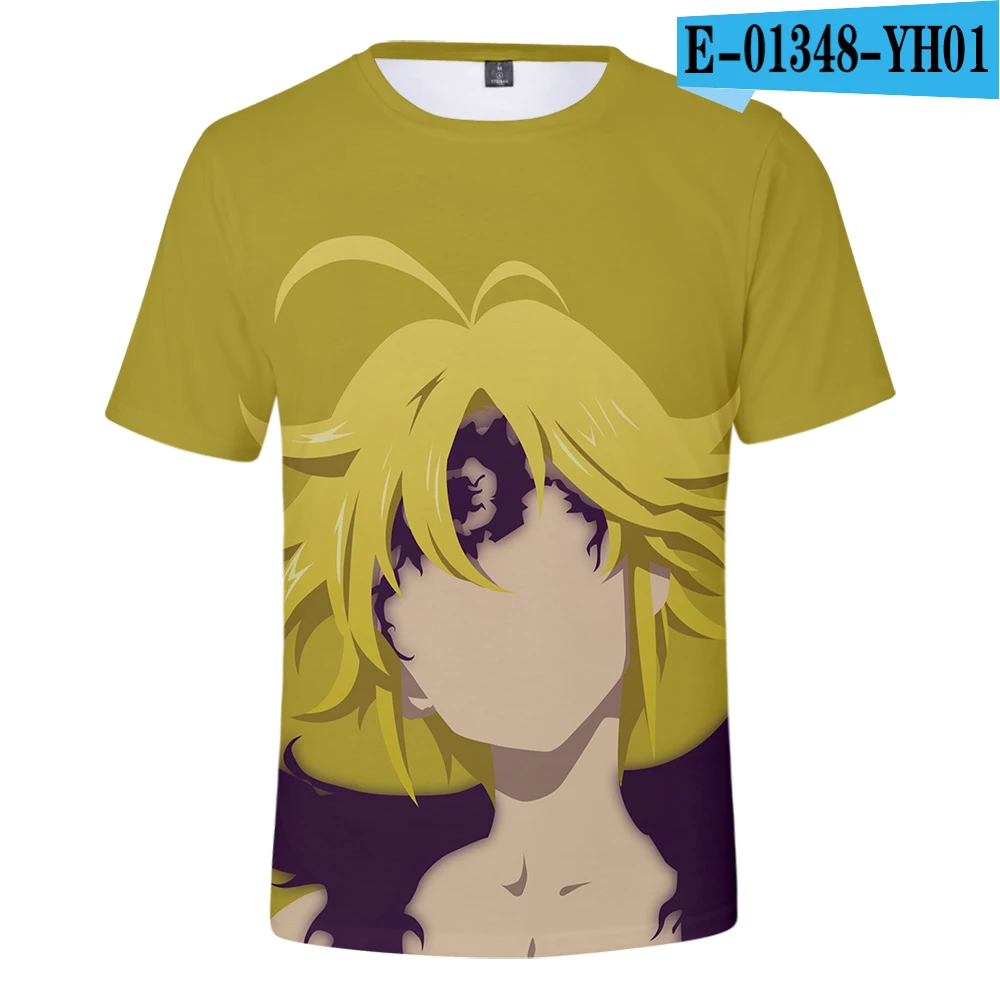 3D Новая мужская футболка Comic The Seven Deadly Sins meliodas Летняя Повседневная футболка с круглым вырезом в стиле Харадзюку - Цвет: 3D
