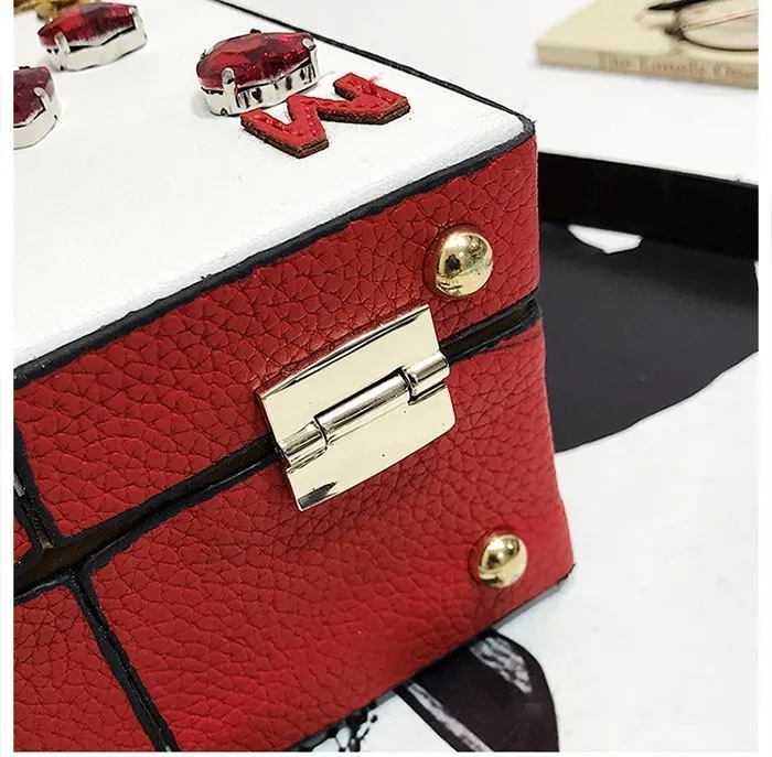 Unua amo Luxury Women Shoulder Bags Diamond Crown Flower Buckle PU Learher Box Style Party Bag For Ladies Mini Messenger Bag