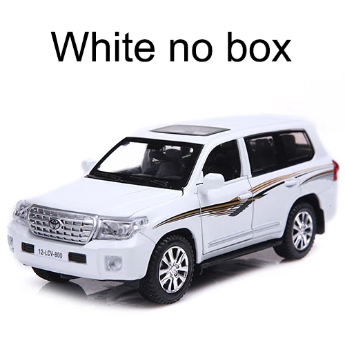 1/32 SUV Toyota Land Cruiser, модель легкосплавных автомобилей, 4 двери, открытый, задний светильник, музыкальный металлический автомобиль, игрушка для детей, для мальчиков - Цвет: Прозрачный