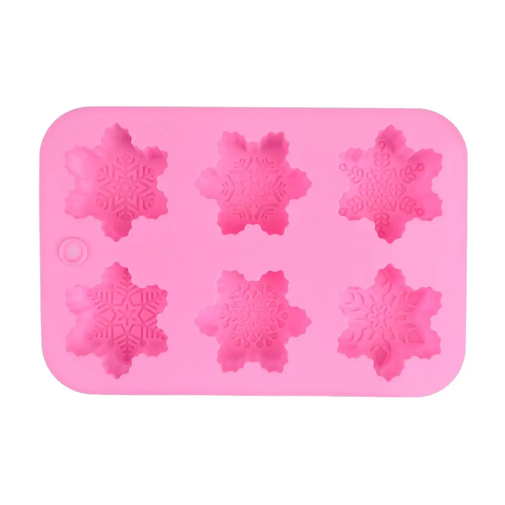 

6 Slots Different Snowflakes Silicone Mold Cake Mold Baking Decorating Mold Chocolate Mold DIY Handmade Soap Mould