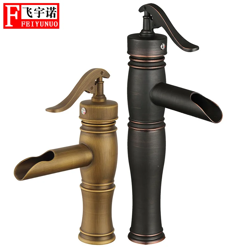 

Black And White with Pattern Basin Faucet Copper European Style Bathroom Hot And Cold Mixing Faucet Hotel Household Faucet Whole