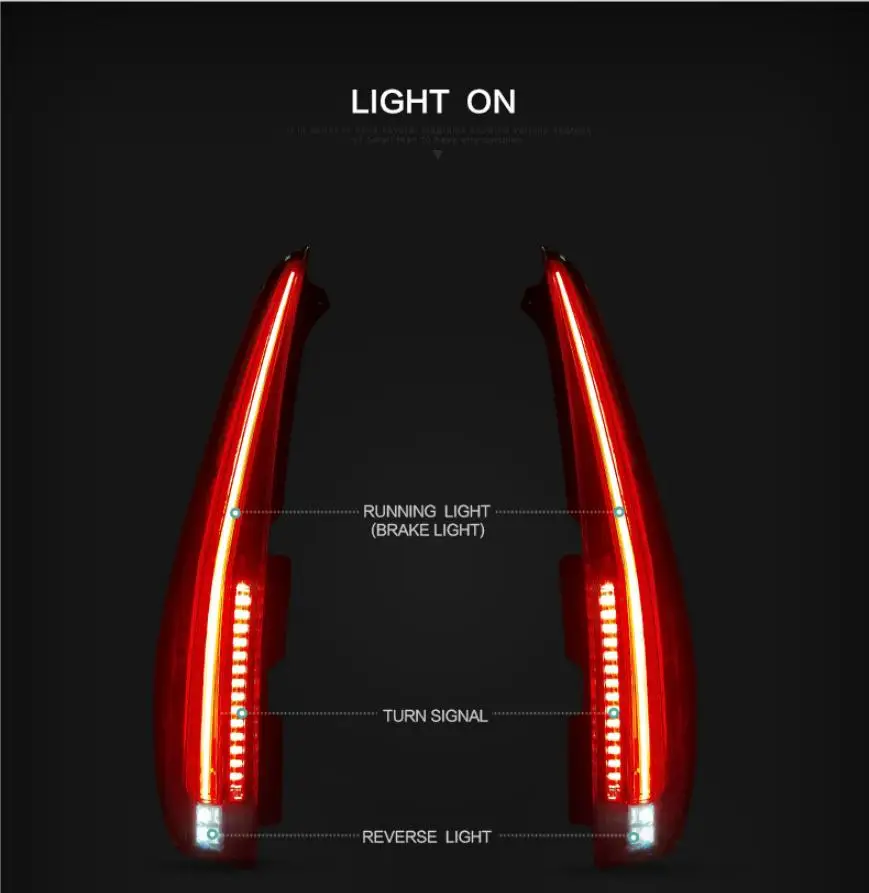 VLAND завод для хвоста автомобиля светильник для Cadilla светодиодный задний фонарь 2007 2008 2010 2012 для Cadillac Escalade задний светильник с красный указатель поворота