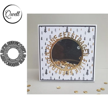 

QWELL Dutch Fijne Feestdagen Circlet Words Metal Cutting Dies DIY Scrapbooking Album Decor Craft Card Making Template 2020