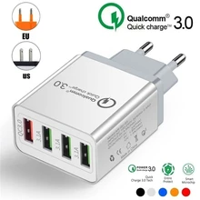 4usb qc 4.0 qualcomm carga rápida 4 3.0 3.1a usb adaptador de alimentação de carregamento rápido para samsung iphone htc 4 portas carregador de telefone eua da ue