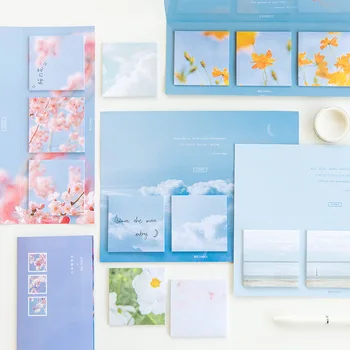 

60Pcs/lot Daisy Sakura Memo Pad Deco Sticky Notes Notepad Diary Stationary Scrapbooking Cute Ocean Sky Cloud N Times Memo Paper