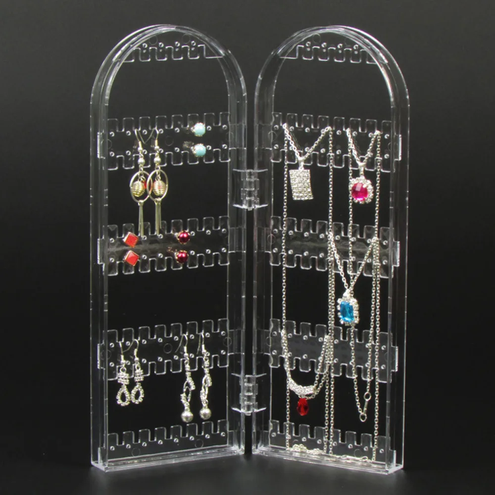 

Clear 2 Doors Bracelets Earrings Necklace Jewelry Display Stand Creative Crystal 2016 Cases & Displays Acrylic Fashion 10.5cm