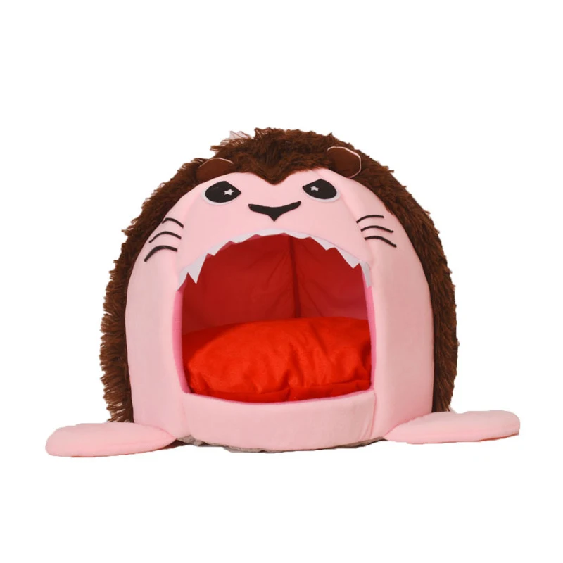 Складной домик для домашних животных, собачья кровать в форме льва, собачий домик с подушечкой, милый питомник, гнездо, теплые диванчики для собак, кошек, спальная кровать, товары для собак