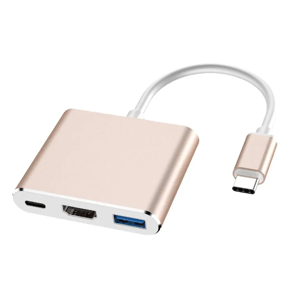 Многоцелевой Мини type-C поворот Hdmi три в одном type-C поворот Usb type-C в Hdmi конвертер USB интерфейс