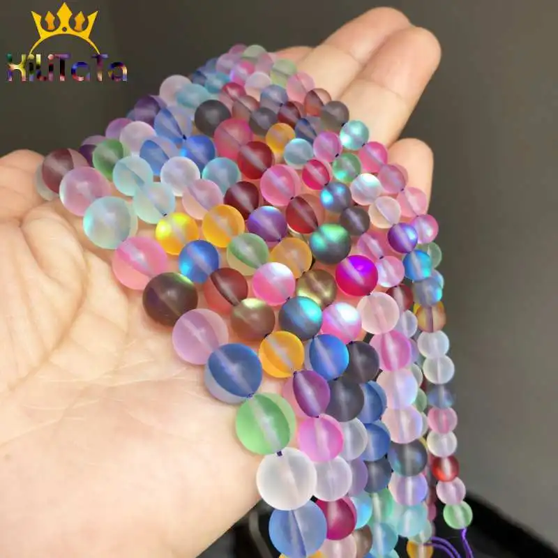 Natürliche Matte Schwarz Weiß Achate Weiß Tridacna Kristall Glas Runde Perlen Für Diy Armband Schmuck, Der 15'' 4 6 8 10 12mm – Detail 33