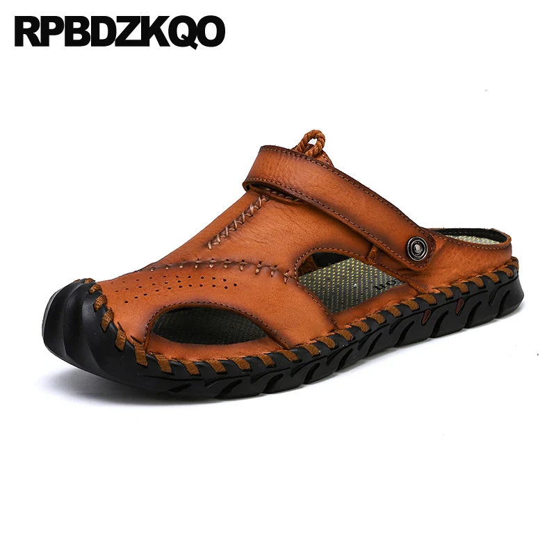 

Native Closed Toe Brown Slides Size 46 Waterproof Breathable Large Mens Sandals 2021 Summer Outdoor Fashion Beach Shoes Slippers
