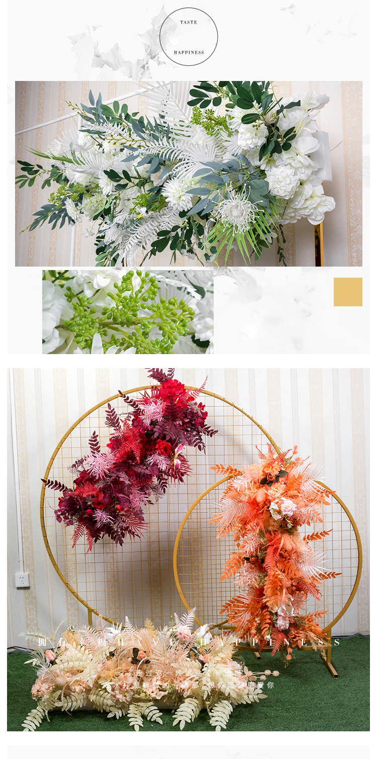 Flone New wedding arrangement flower Artificial fake flowers row wedding stage arch backdrop flower decoration road guide floral