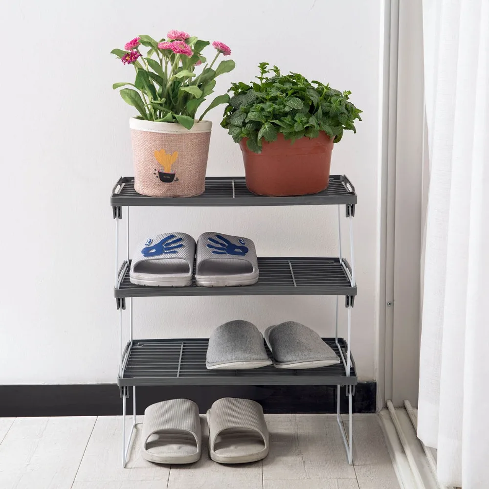 Foldable DIY Shoe Rack Storage Shelf Multi Layers Plastic Hallway Cabinet Door Organizer Holder Shoes Rack Organizers