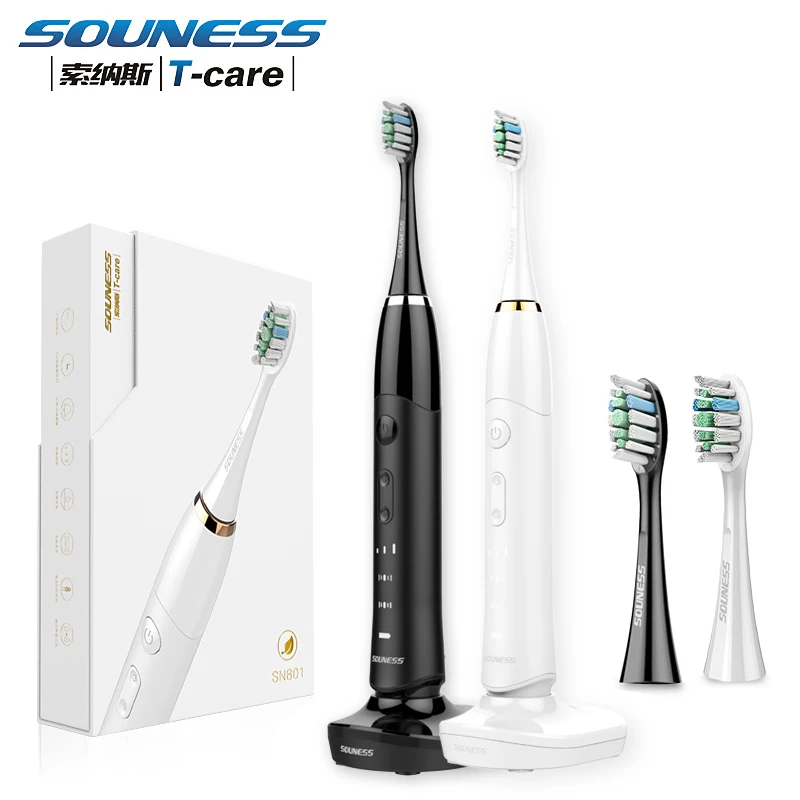 

Electric Sonic Toothbrush Heads for Adult with IPX7 Waterproof Wireless Rechargeable and 30 Days Using Time 6-Level Cleaning