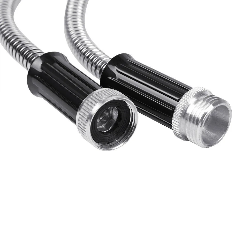 Stainless Steel Metal Garden Hose Water Pipe 25/50/75/100FT Flexible Lightweight