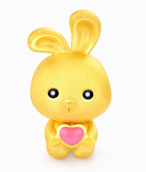 rabbit charm OMHXZJ CA299 Wholesale European Fashion Birthday Gift Cute Rabbit Bee Butterfly Bracelet DIY Accessories 24KT Gold Pendant Charm - Цвет камня: rabbit charm