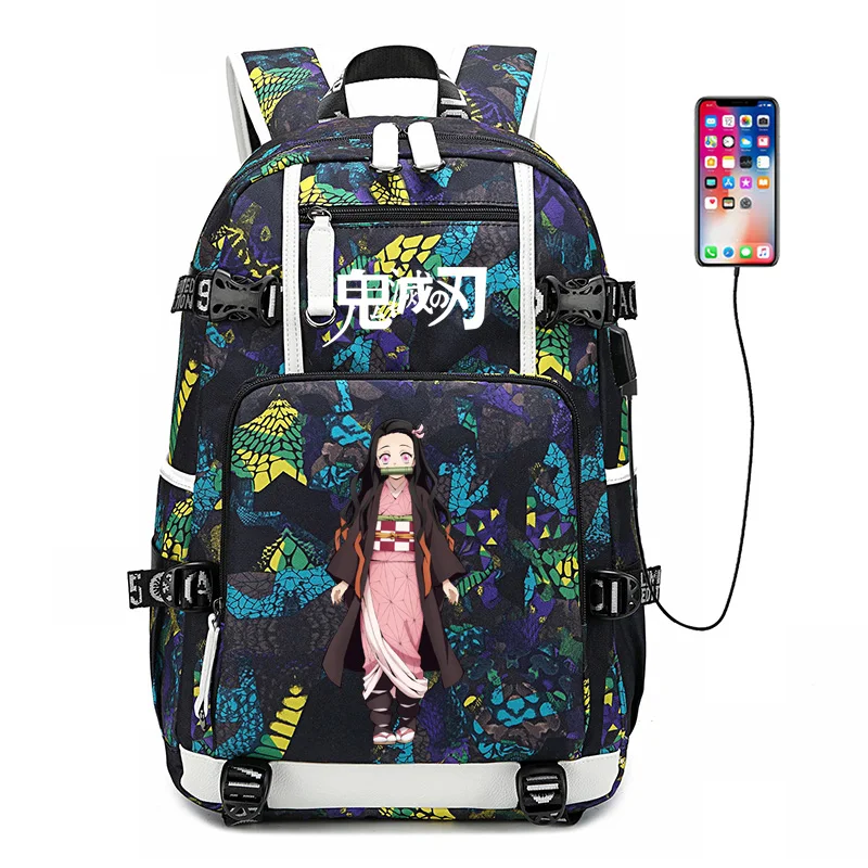 Demon Slayer: Kimetsu no Yaiba женский рюкзак аниме Bookbag нейлоновые школьные сумки большой дорожный рюкзак унисекс рюкзак для ноутбука