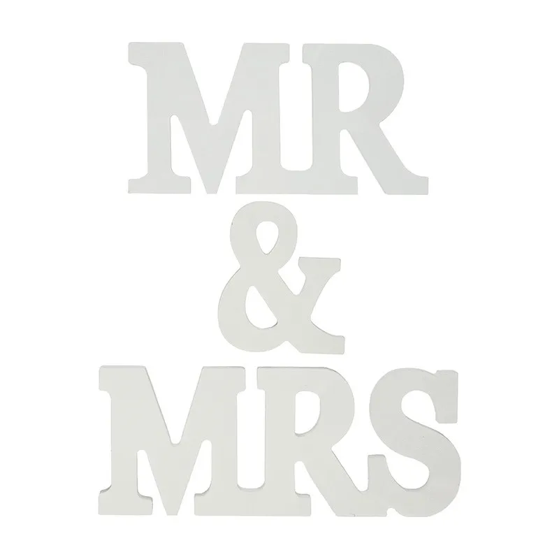 Свадебное Оформление MR& MRS вечерние деревянные принадлежности предметы мебели на английском языке письма с приглашениями на свадьбу милый декор стола New2