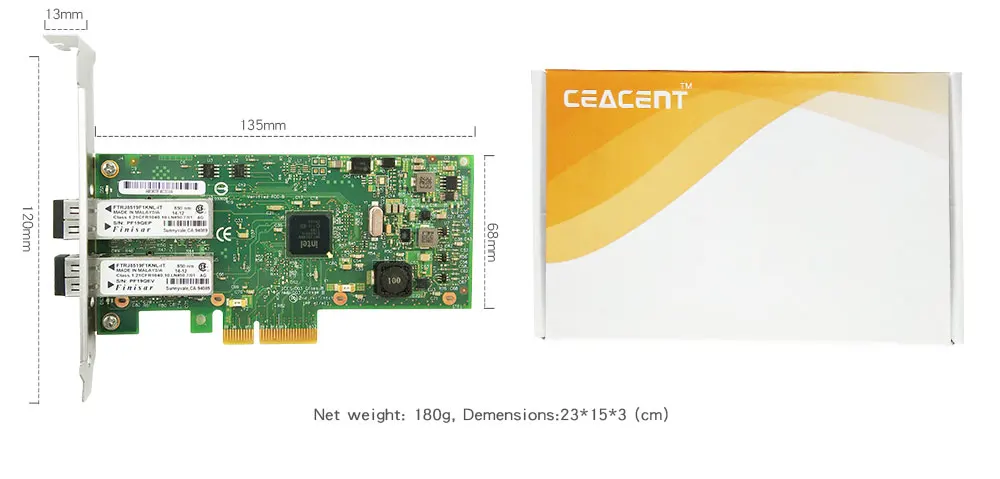 CEACENT AN8350-F2 для I350-F2 2 порта Nic PCI-Express X1 двухпортовый 1000 Мбит/с Gigabit Ethernet Lan волоконно-Серверная сетевая карта