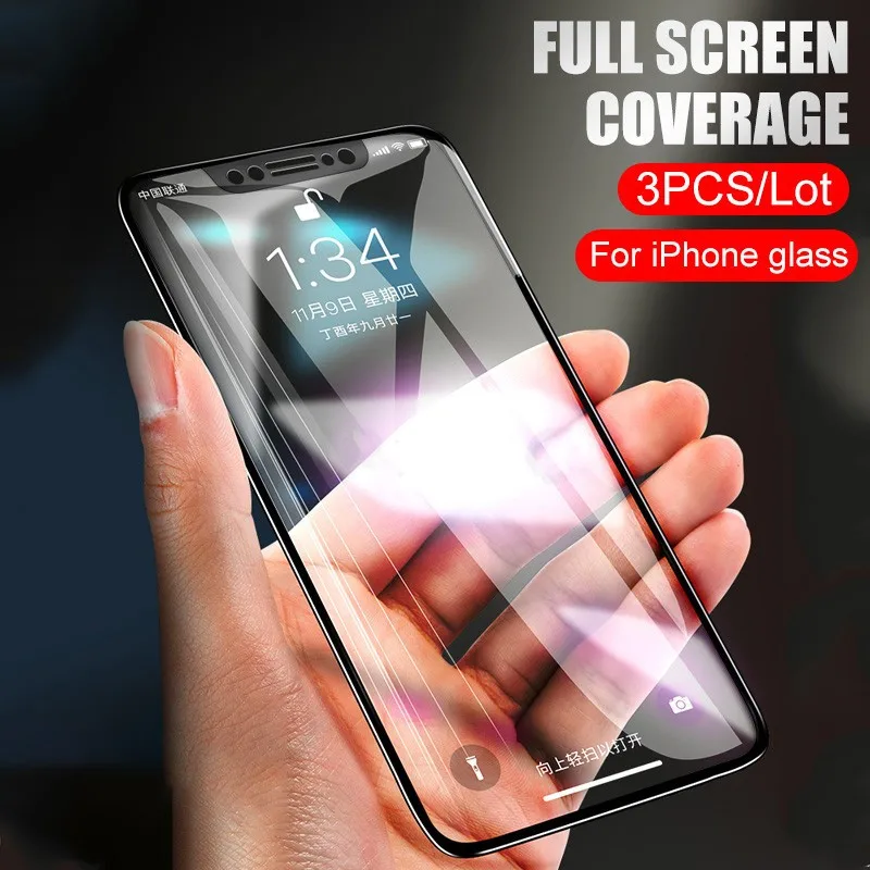3D закаленное стекло с полным покрытием для iPhone 12 mini 11 Pro X XR XS MAX SE 2020 7 8 Plus 6 6s