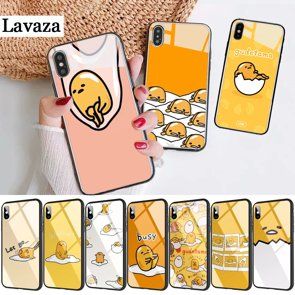 155d gudetama lazy egg Новинка Fundas стеклянный чехол для телефона Apple iPhone 11 Pro XR X XS Max 6 6S 7 8 Plus 5
