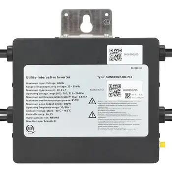 

MPPT 600W IP67 PV Solar Grid Tie Micro Inverter Smart Microinverter Input DC Voltage 24V 36V 48V External WIFI 2020 New Arrival