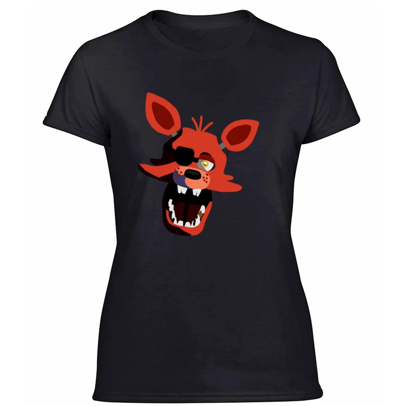 Новинка, футболка с надписью «Great foxy five nights at freddy's», коллекция года, одежда, европейский размер, S-5xl, новинка, Мужская футболка, милая, с вырезом лодочкой, в стиле хип-хоп - Цвет: Women-Black