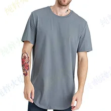 Европа и Америка, Настраиваемые импортные товары, стиль, плиссированный реглан, бамбуковое соединение, рисунок, одноцветная Мужская футболка с короткими рукавами