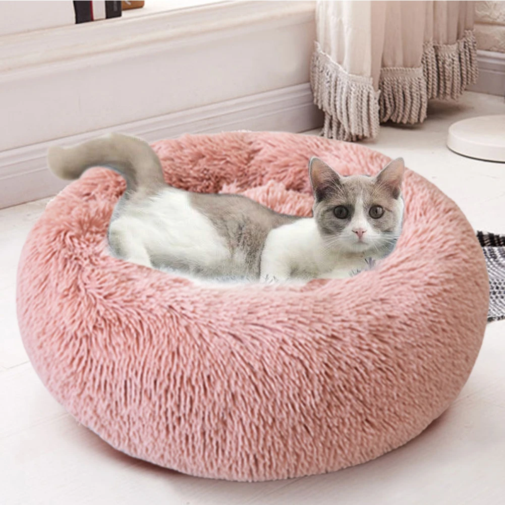 Sofa Portable Warm Breathable Washable Pet Bed Autumn Winter Round Dogs Cats Puppy Cushion Solid Soft Plush