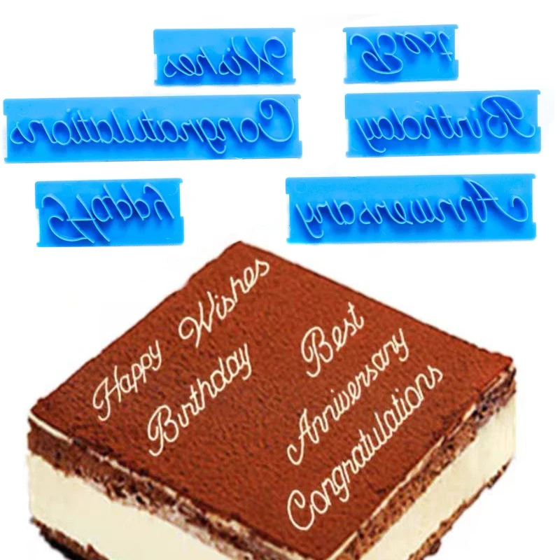 6 шт./компл. форма для тиснения торта из помадки рукописного ввода пластиковые