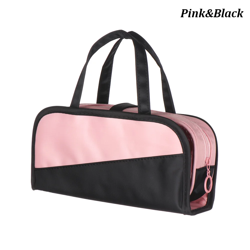 Pink black 1 шт. модная многофункциональная Водонепроницаемая Большая вместительная сумка-карандаш, тканевая Канцелярия Оксфорд, сумка для хранения, съемный чехол-карандаш - Цвет: Pink black