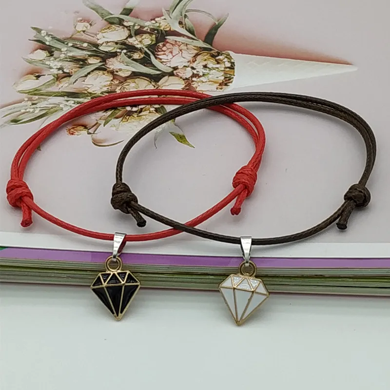 Couple Trendy Bracelet 2 pcs Set Lock Key Design Rope Bracelet & Jewelry For Friend bracelet jewelry